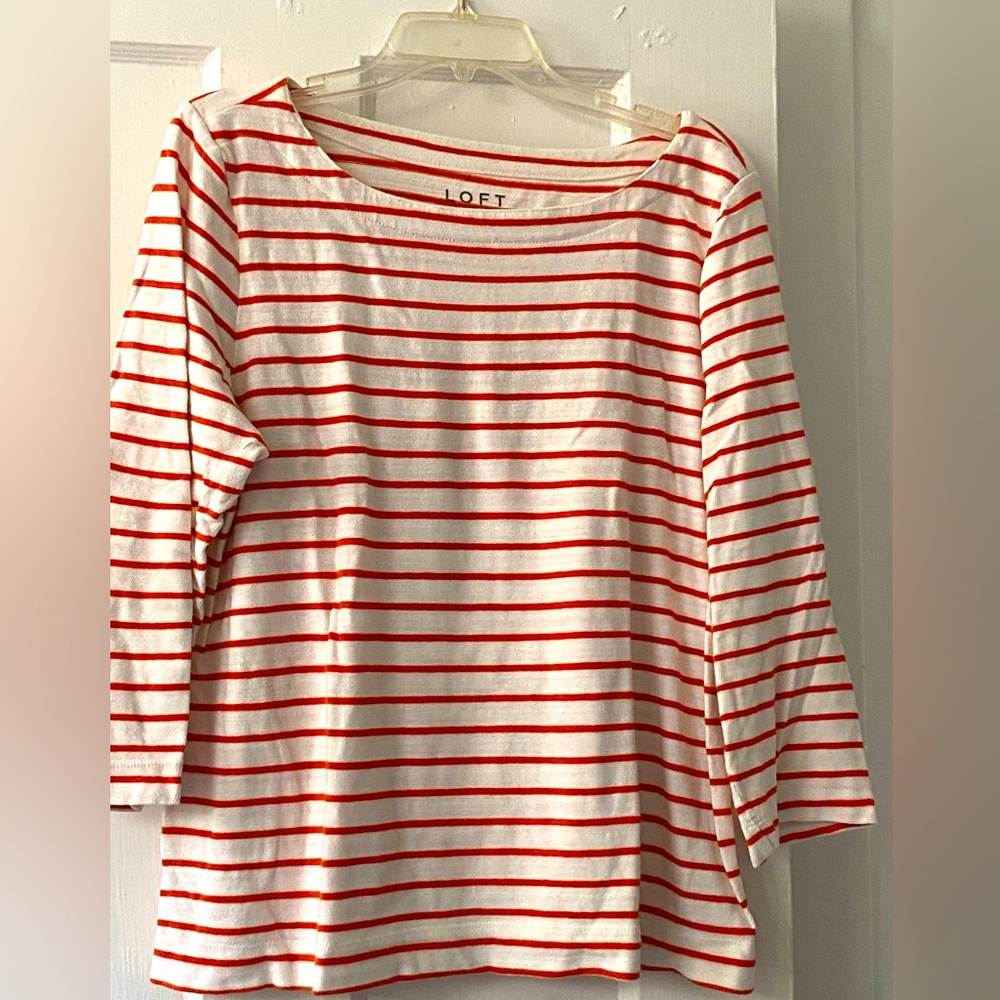 Orange and ivory French Sailor Top